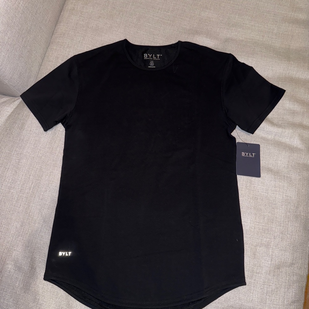 Men's Black Crew Neck Shirt for Workout